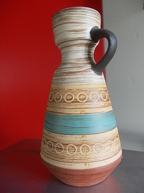 German Pottery Handled Vase