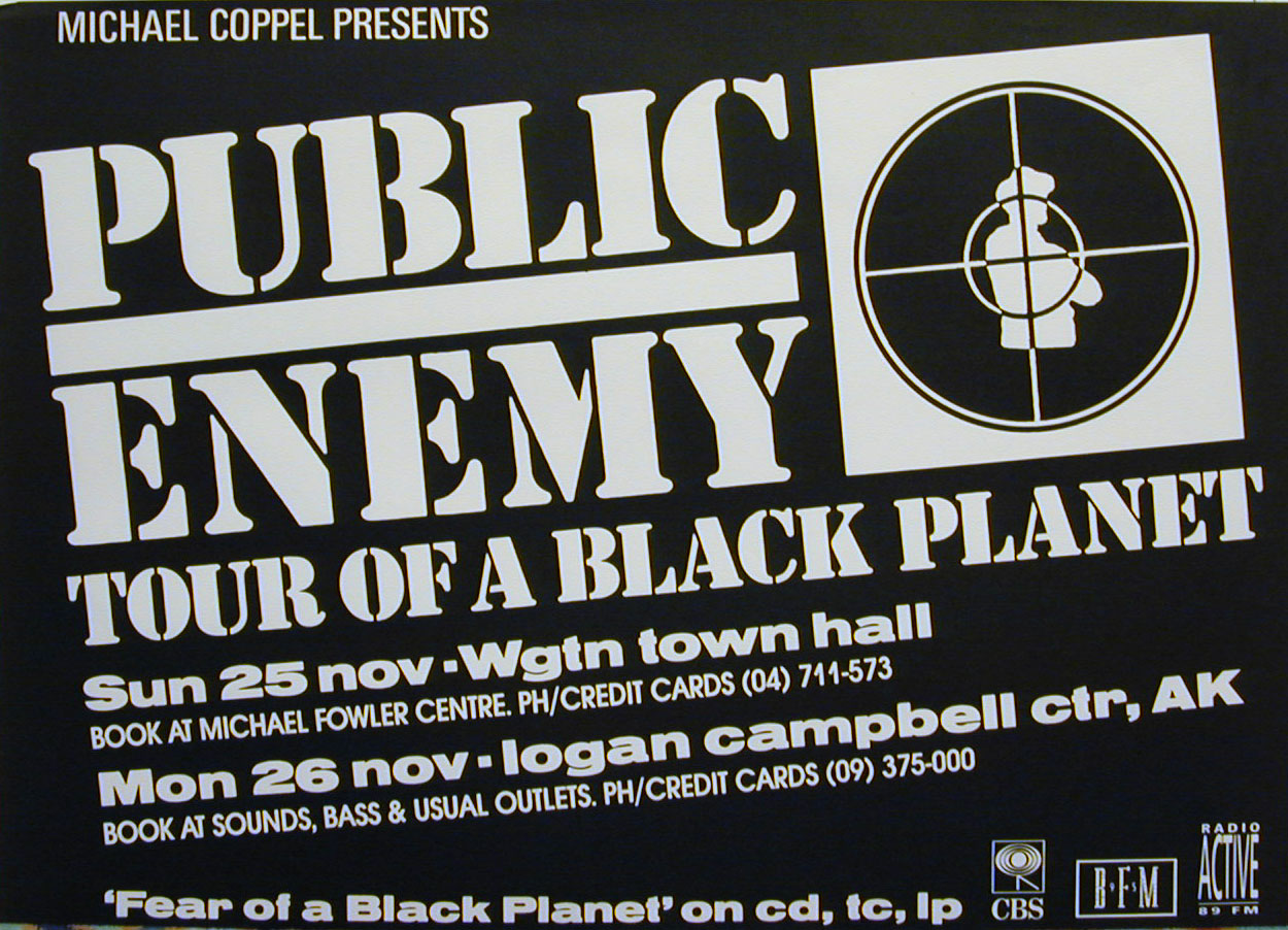 Public Enemy - Tour of a black planet.- New Zealand tour