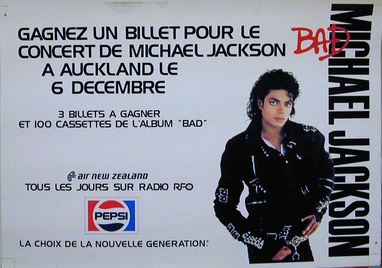 Micheal Jackson - In french. This was promoting a New Caledonian concert that never happened